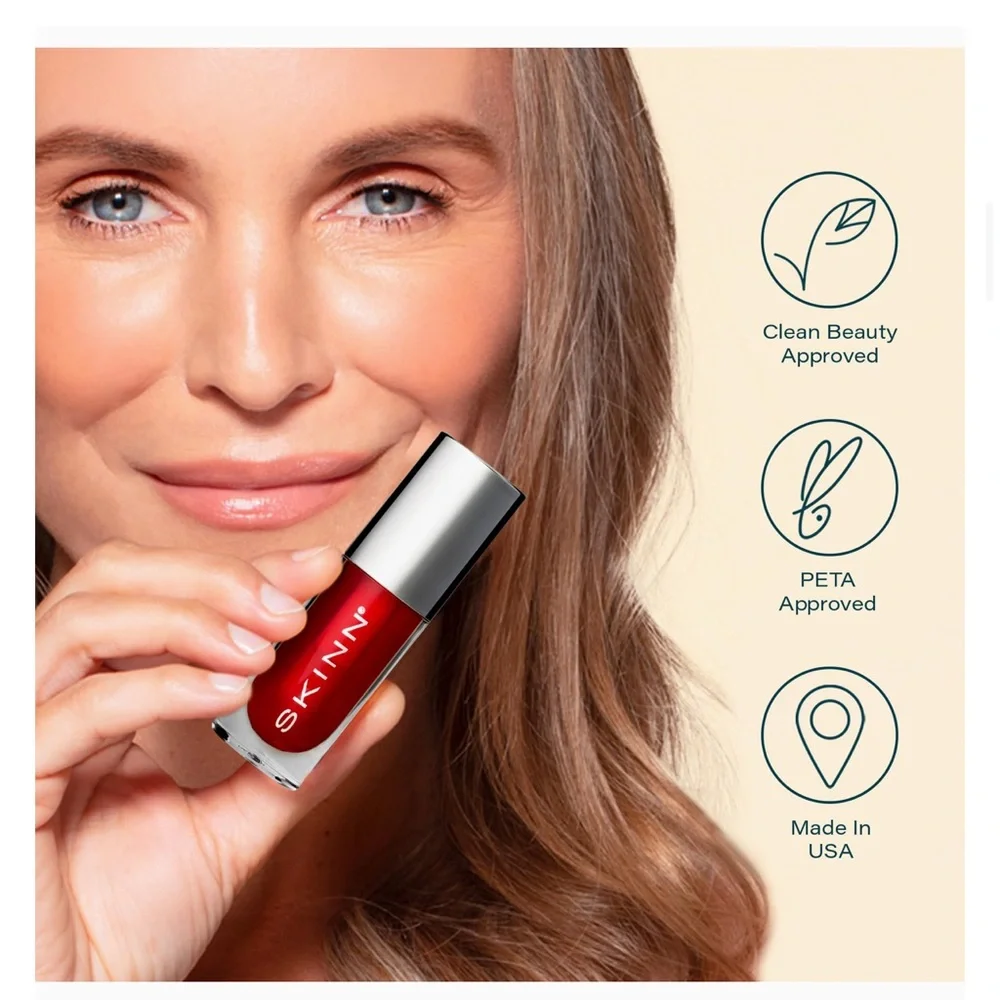 NWT- SKINN Divine Elixir - Scarlet Luminous Lip Oil Crimson